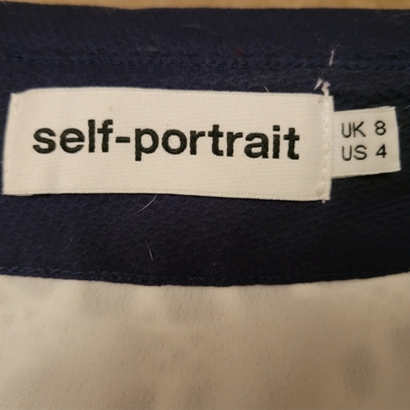 Self-Portrait Off-the-Shoulder Wave Guipure Short Dress - Picture 9 of 12